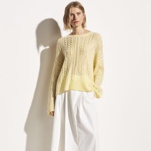 NWT $395 Vince Cable Knit Wool Cashmere Pullover Sweater